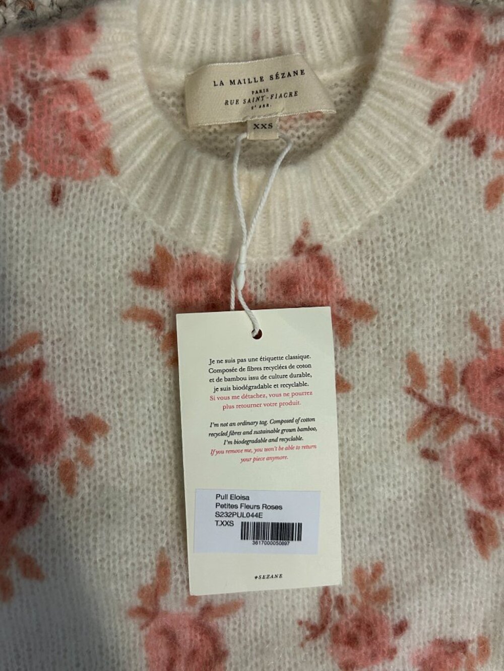 Sezane Eloisa Jumper - Small Pink Flowers - XXS - Picture 6 of 11